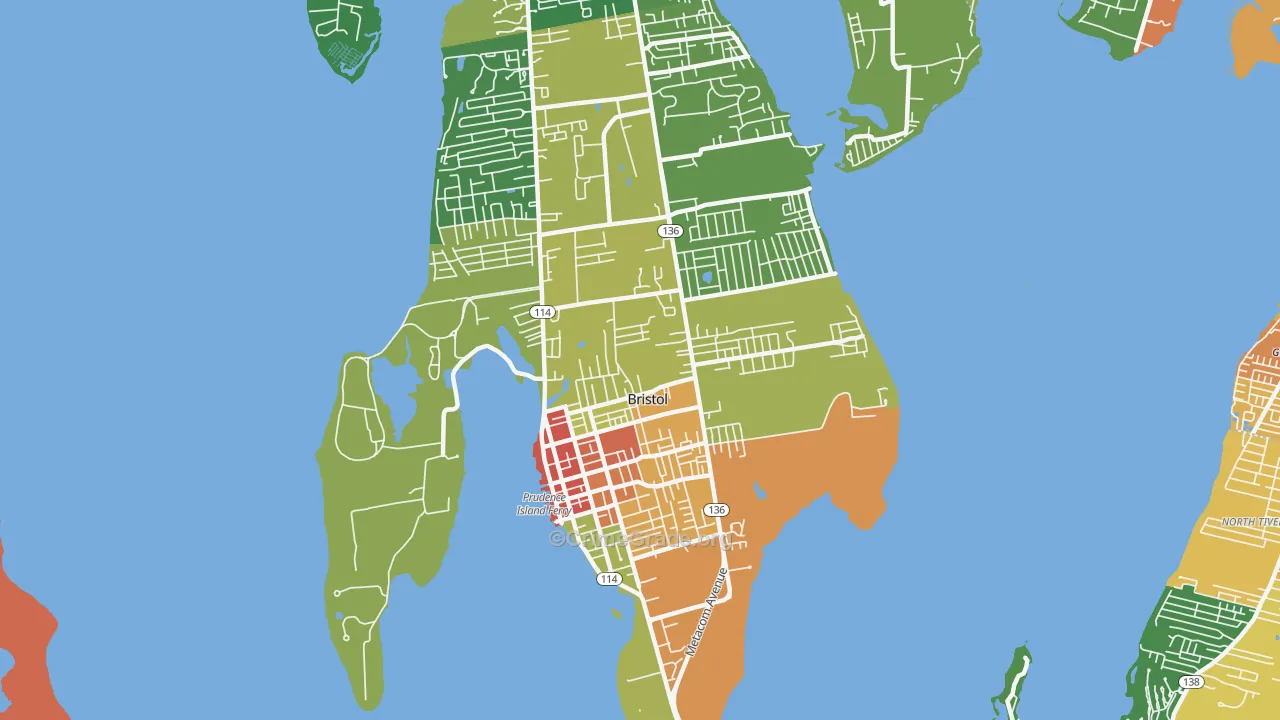 Bristol, RI Map of Assault Rates
