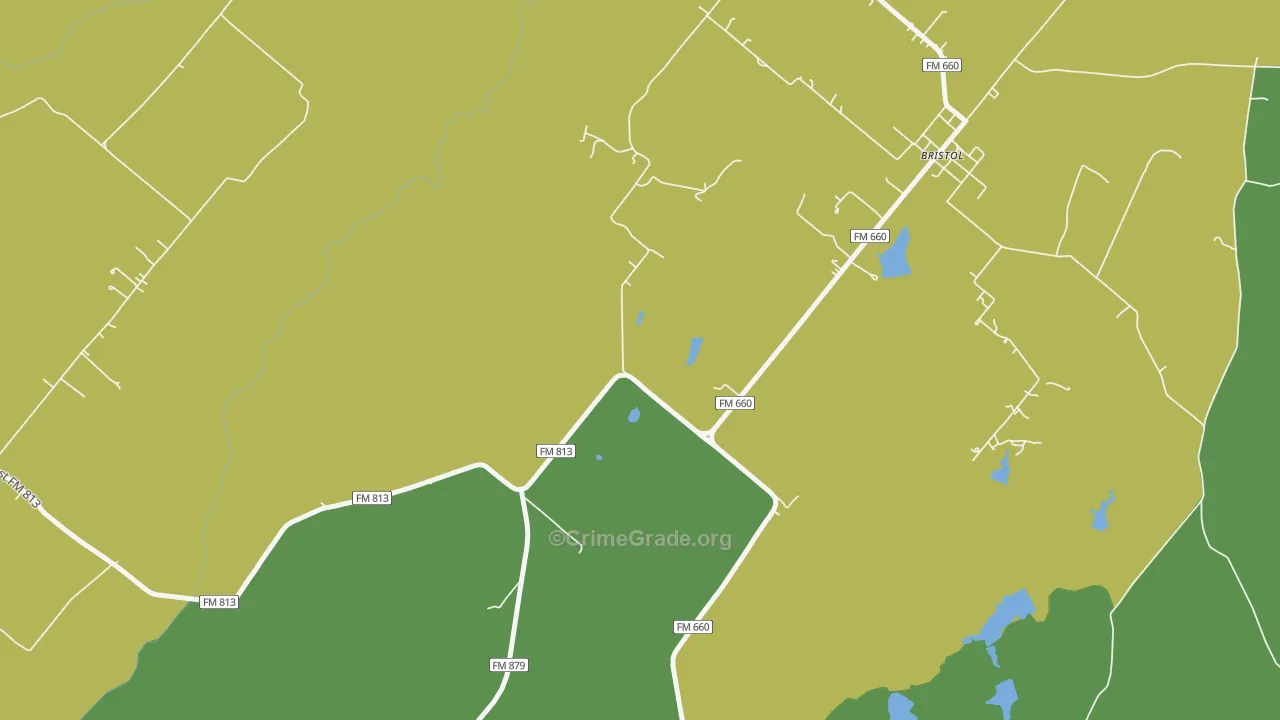 Bristol, TX Map of Assault Rates