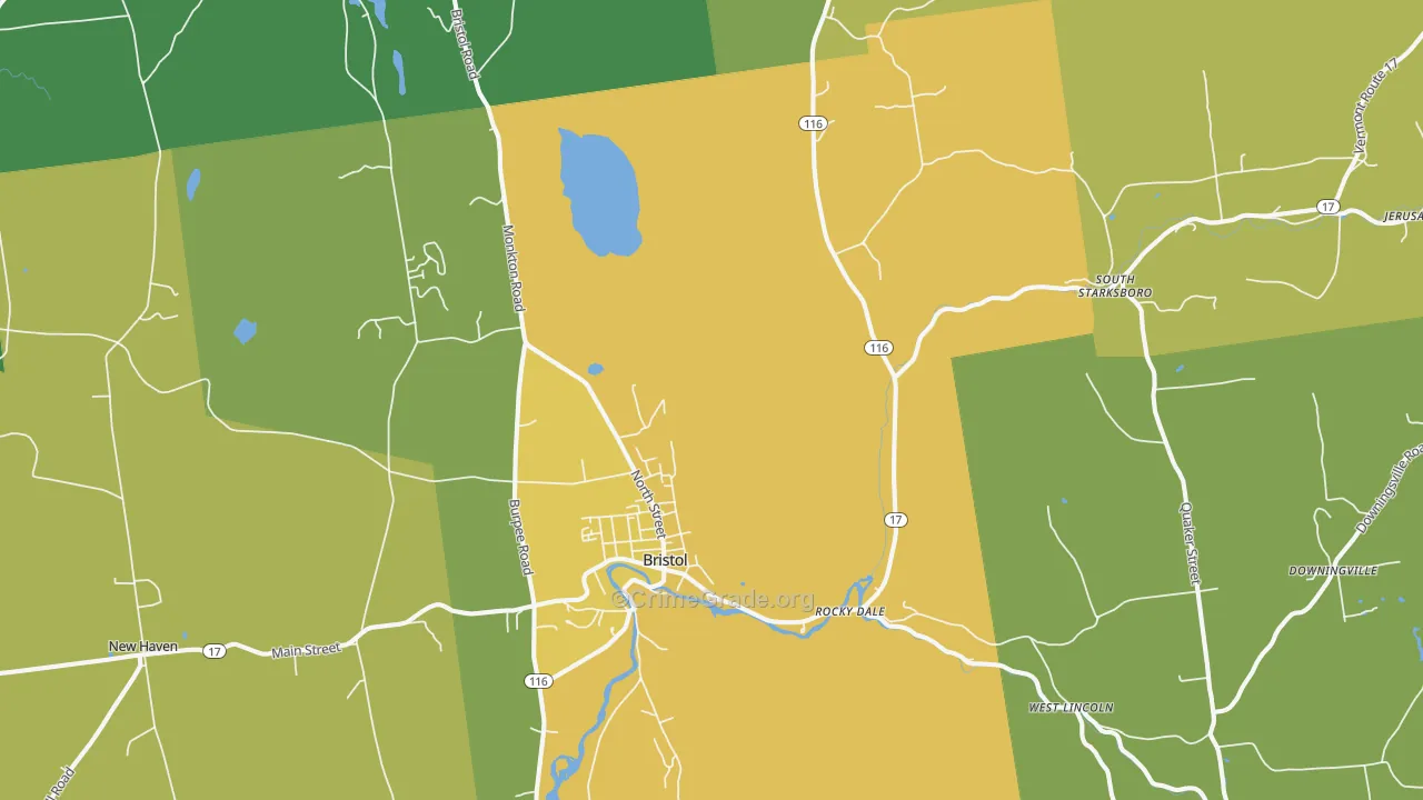 Bristol, VT Map of Assault Rates