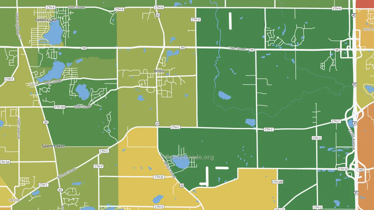 Bristol, WI Map of Assault Rates