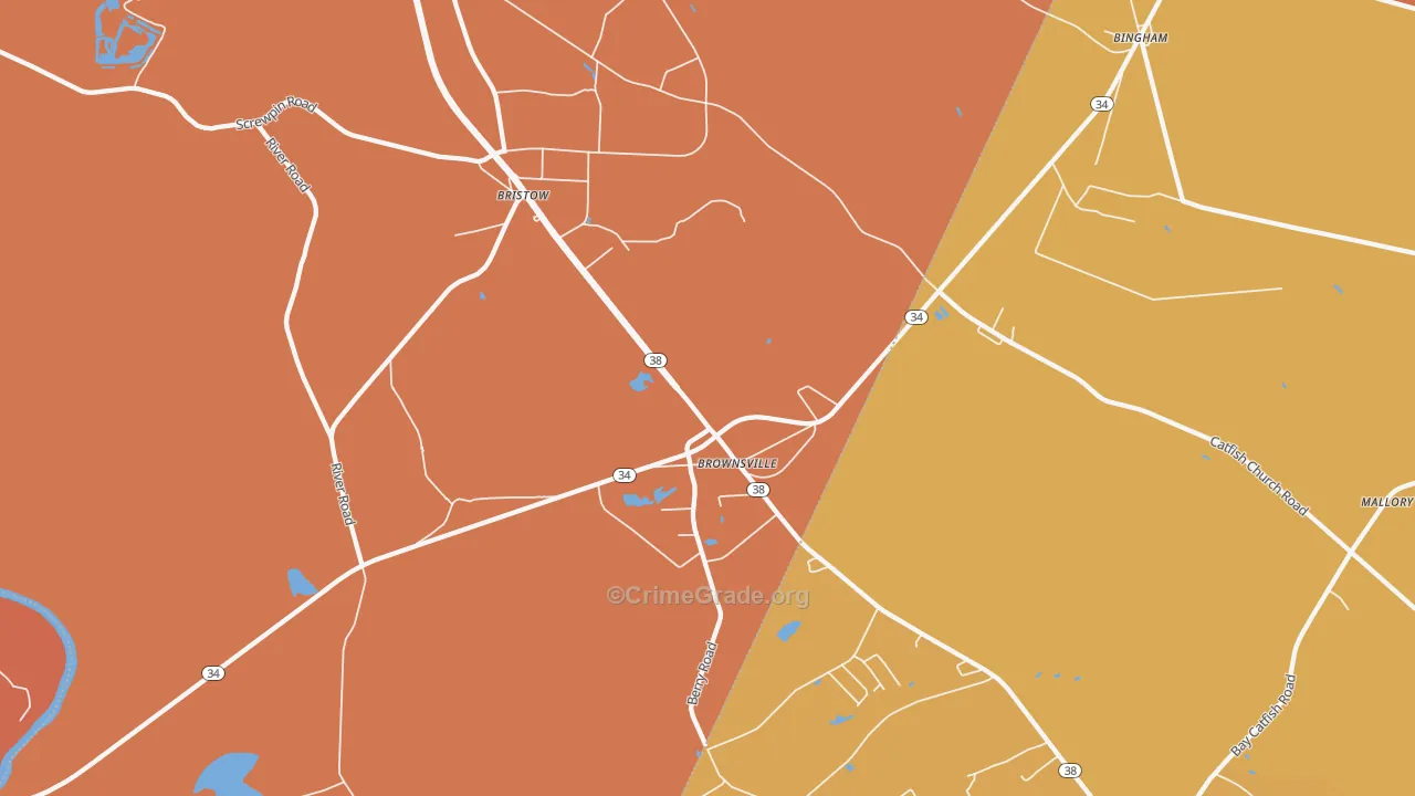 Bristow, SC Map of Assault Rates