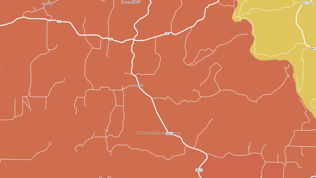 Brixey, MO Map of Assault Rates