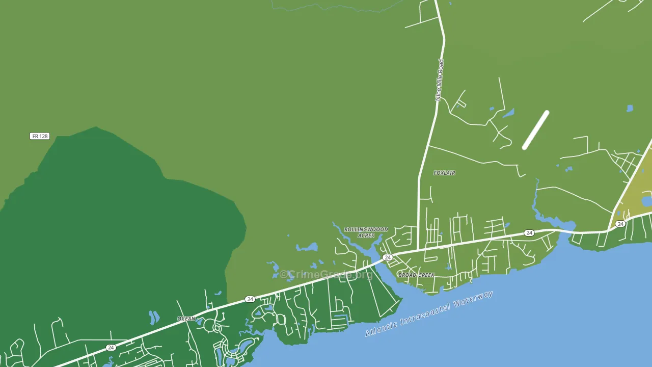 Broad Creek, NC Map of Assault Rates