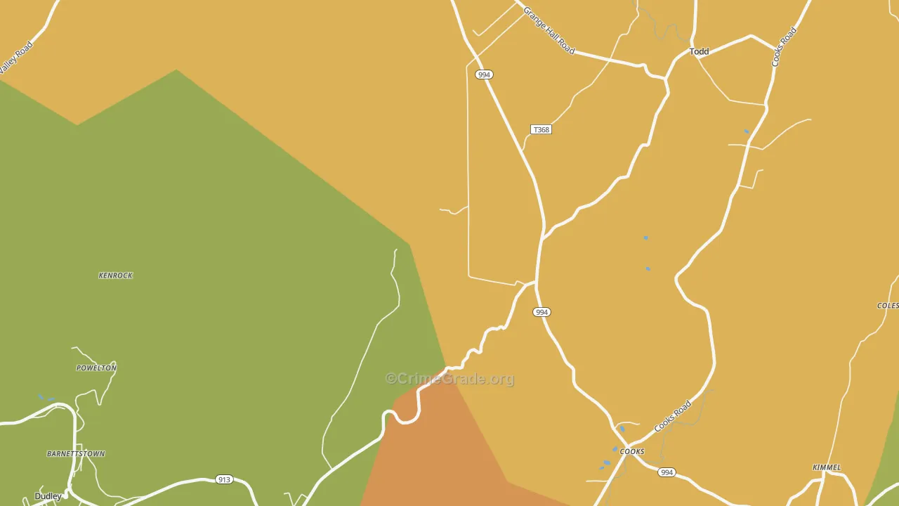 Broad Top, PA Map of Assault Rates