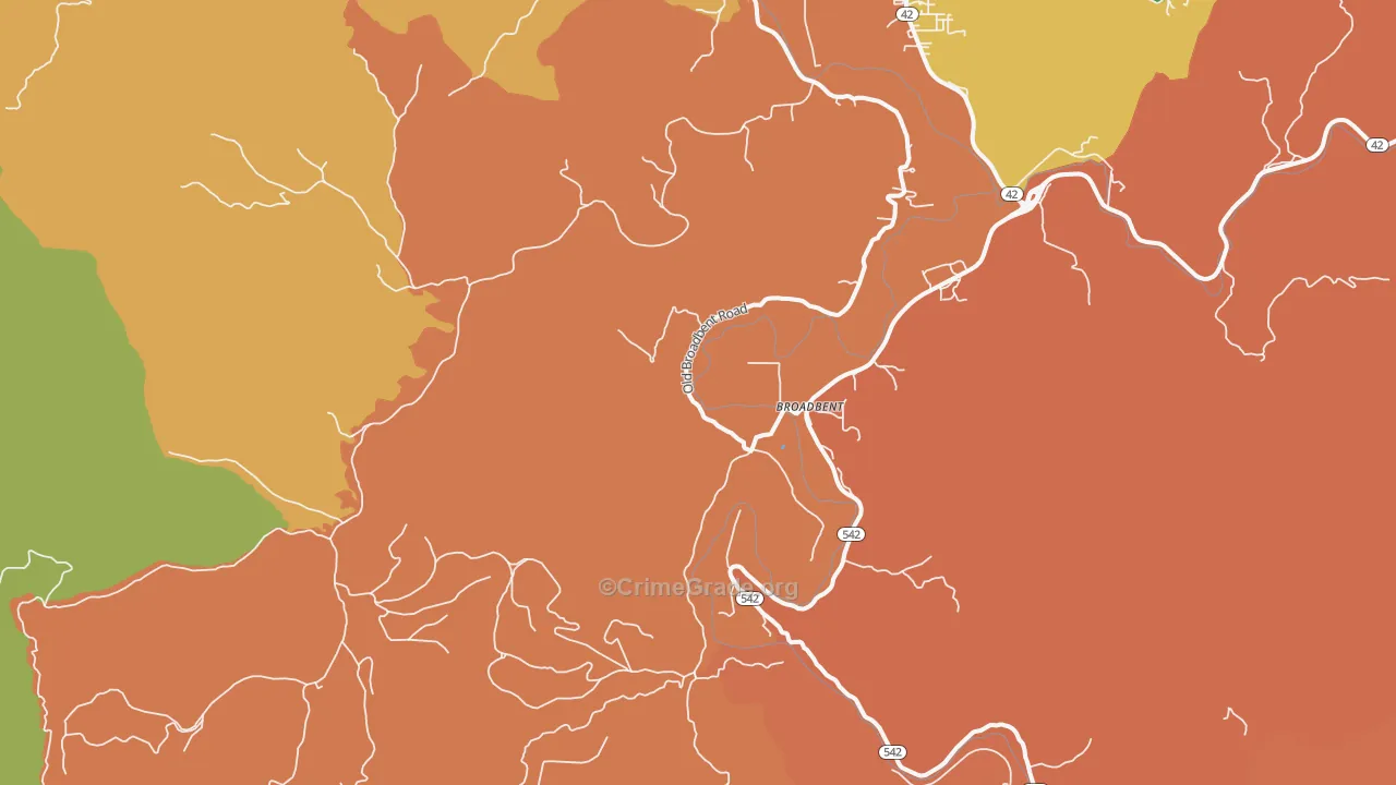 Broadbent, OR Map of Assault Rates