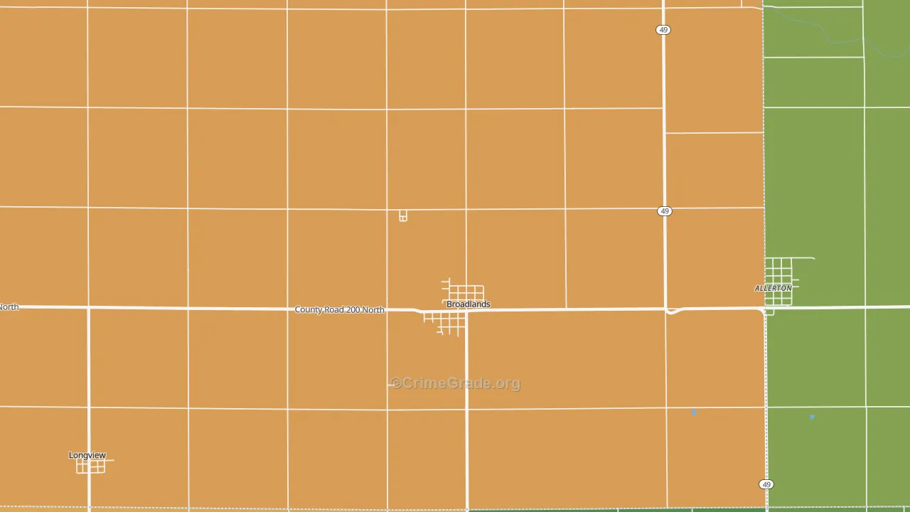 Broadlands, IL Map of Assault Rates