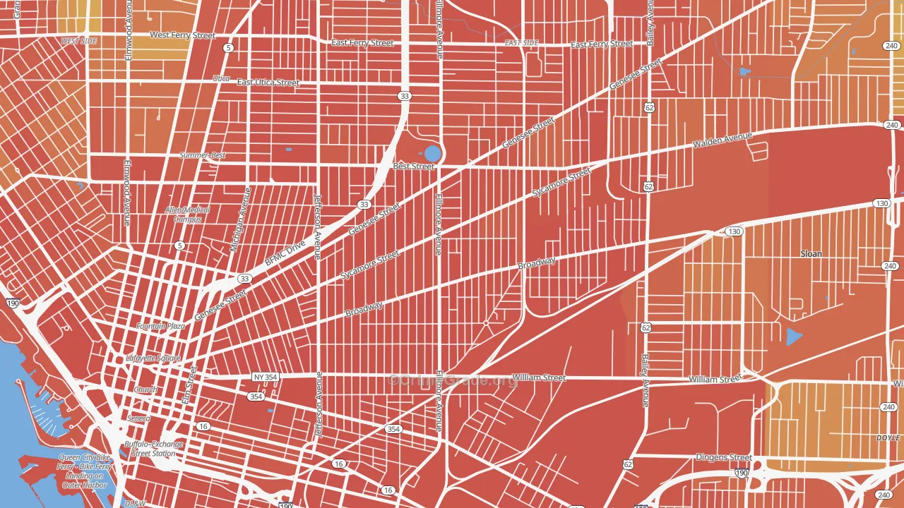 Broadway-Fillmore, Buffalo, NY Map of Assault Rates