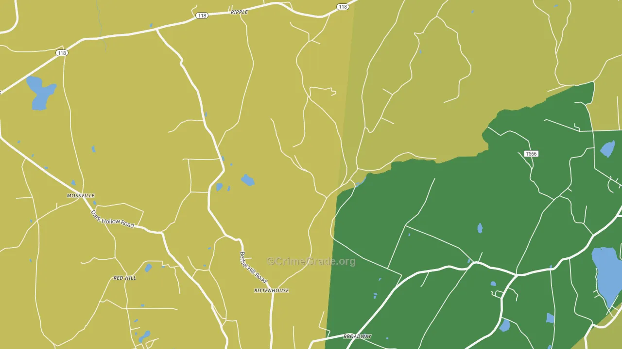 Broadway, PA Map of Assault Rates