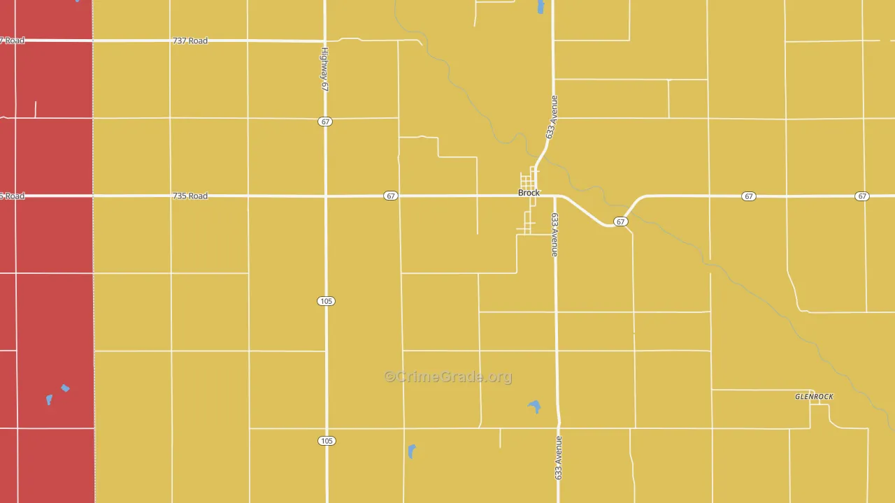 Brock, NE Map of Assault Rates