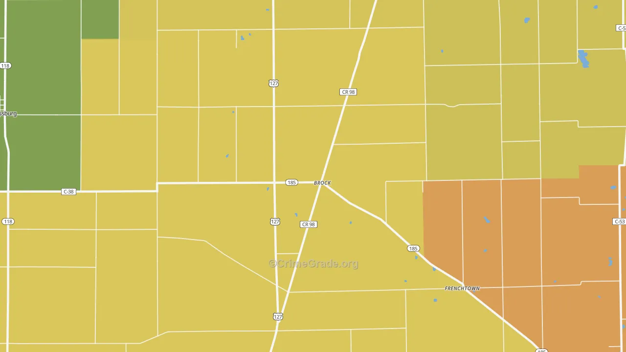 Brock, OH Map of Assault Rates