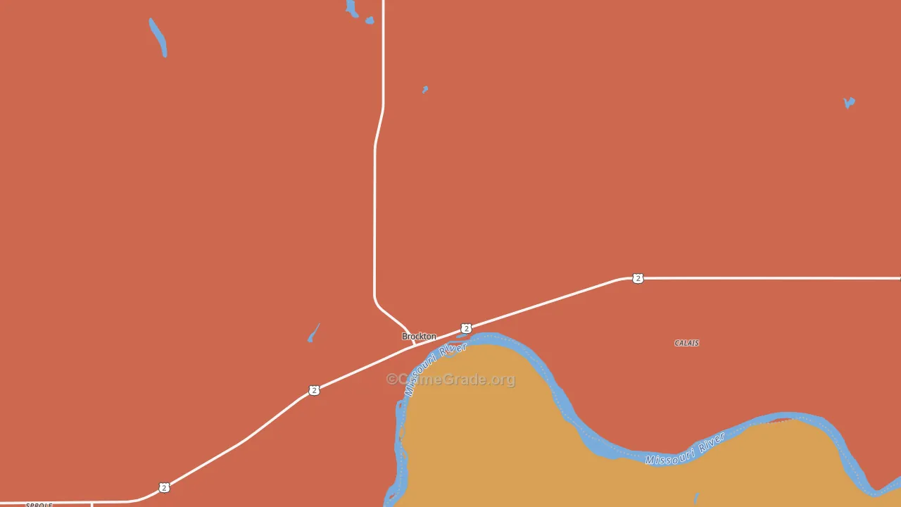 Brockton, MT Map of Assault Rates