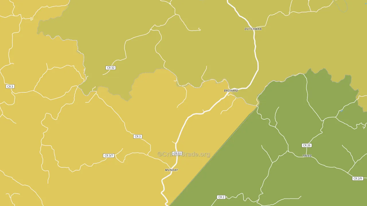 Brohard, WV Map of Assault Rates