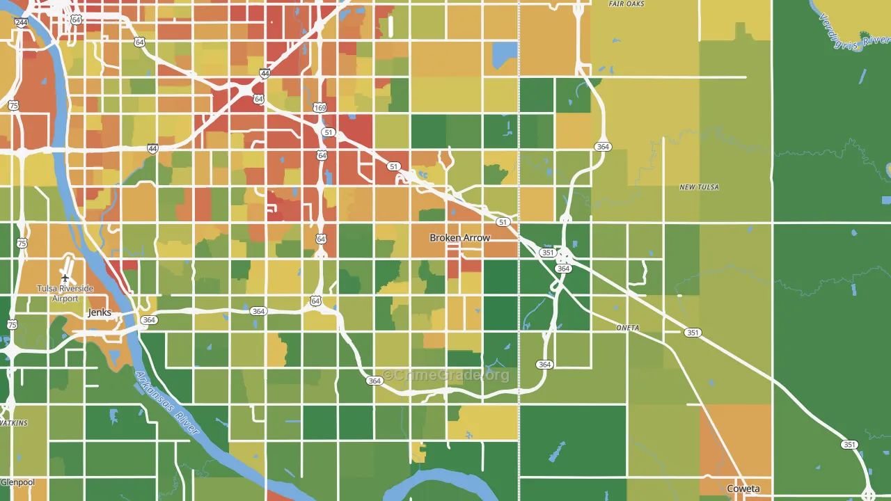 Broken Arrow, OK Map of Assault Rates
