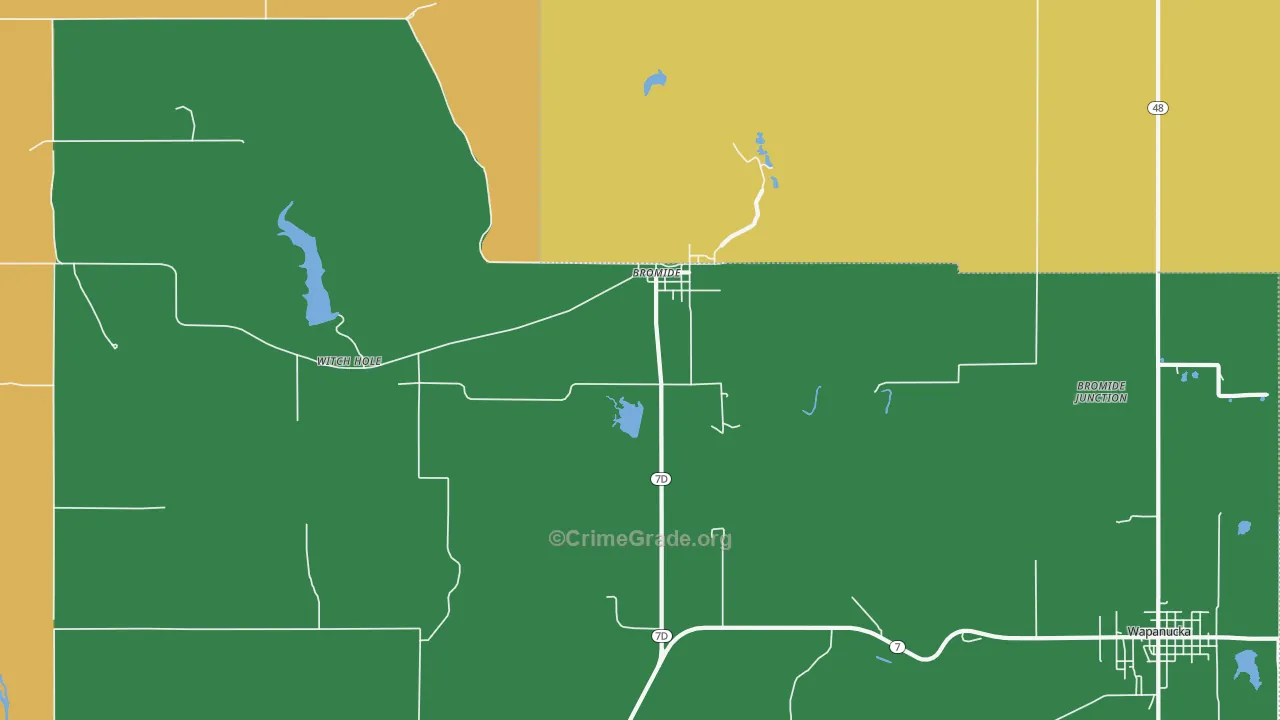 Bromide, OK Map of Assault Rates