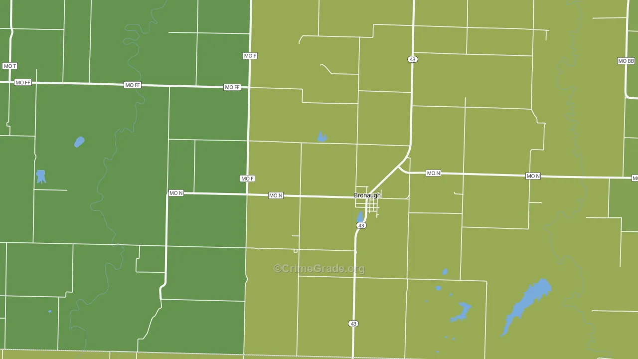 Bronaugh, MO Map of Assault Rates