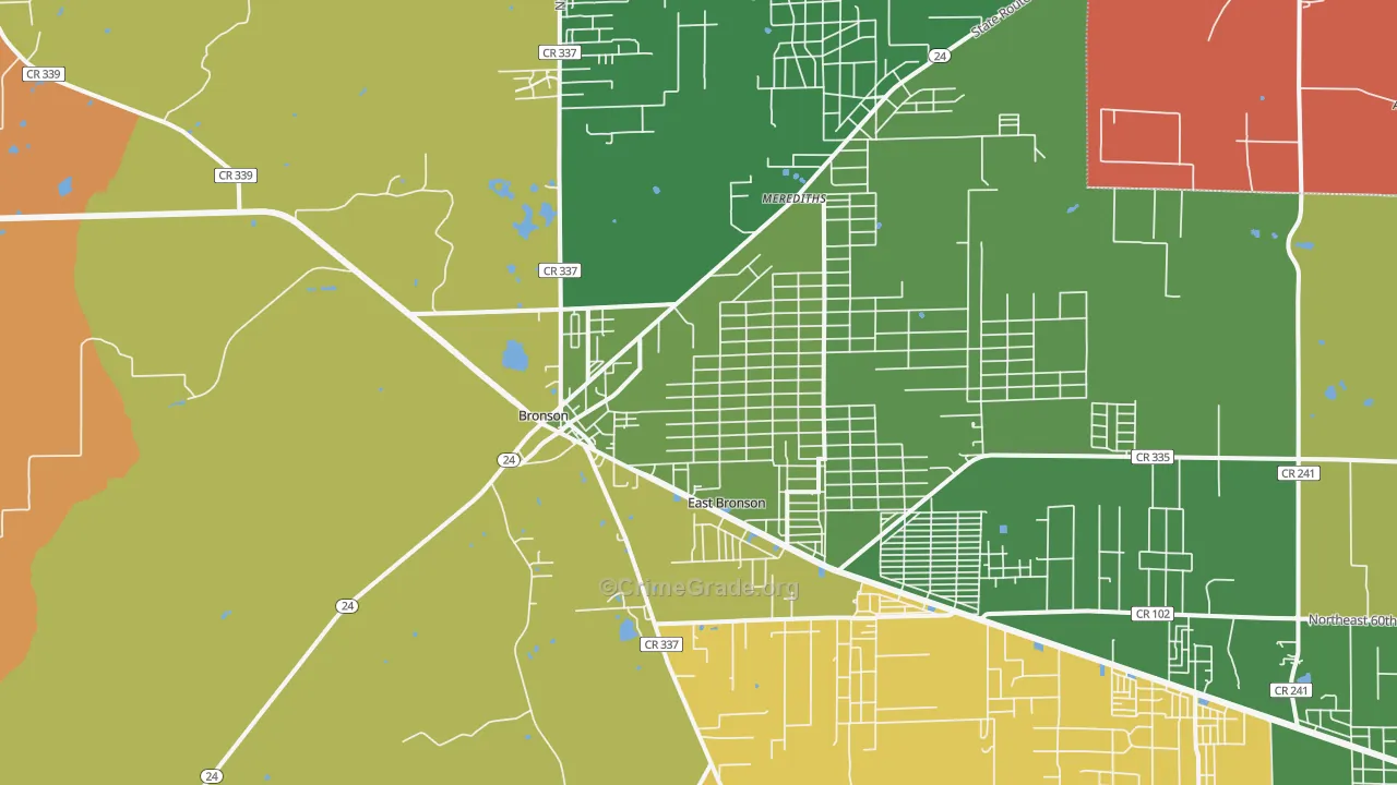 Bronson, FL Map of Assault Rates
