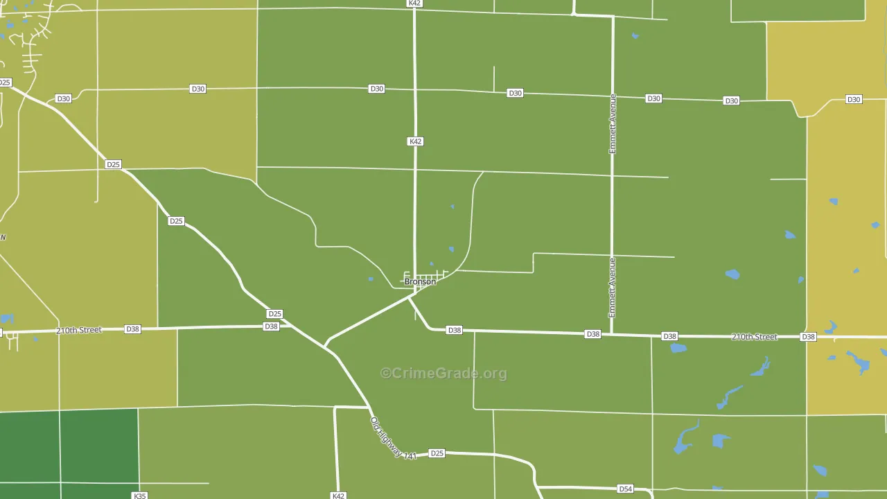 Bronson, IA Map of Assault Rates