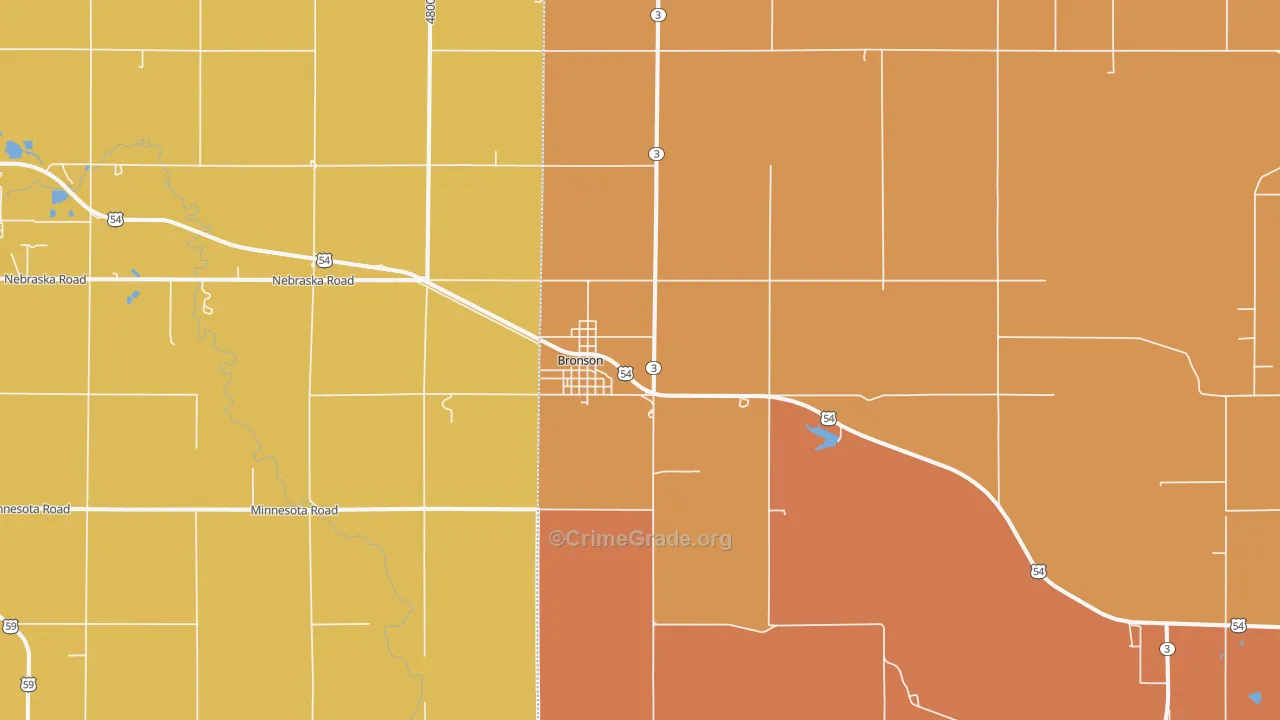 Bronson, KS Map of Assault Rates