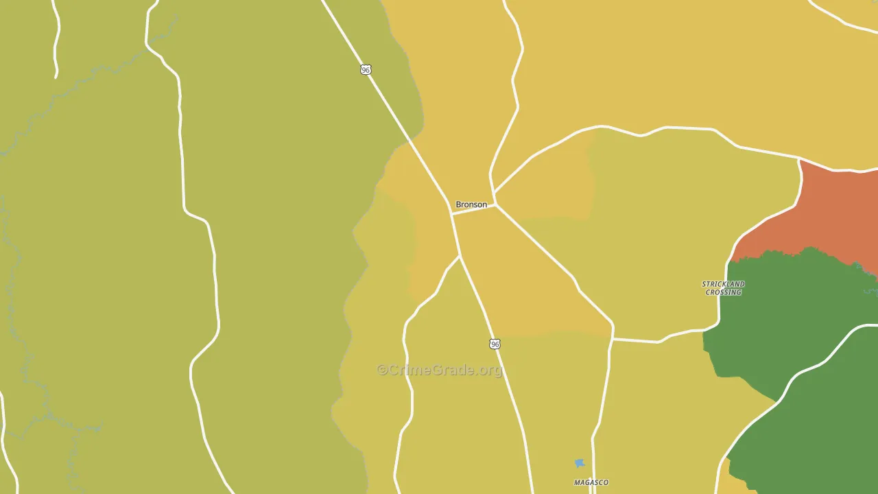 Bronson, TX Map of Assault Rates