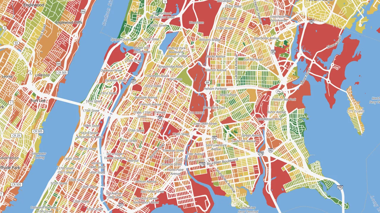 Bronx County, NY Map of Assault Rates