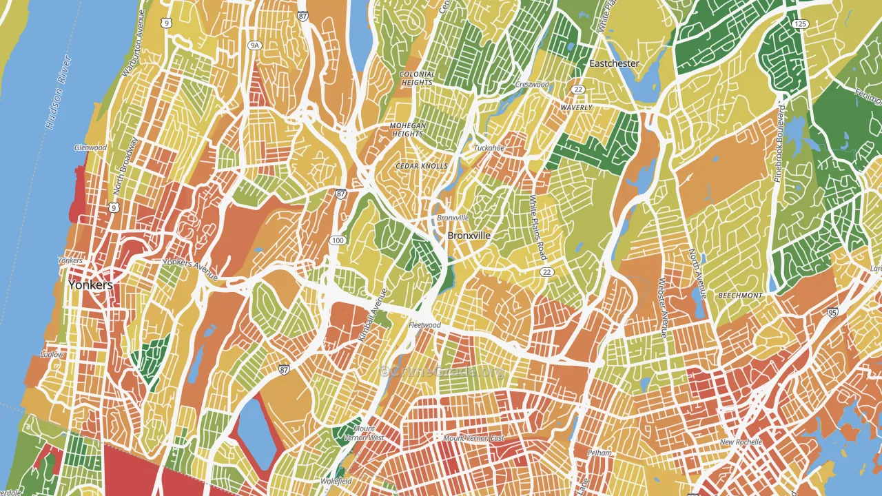 Bronxville, NY Map of Assault Rates