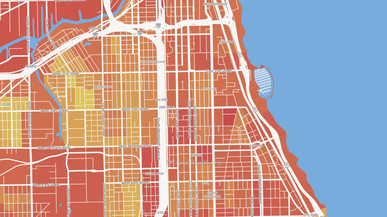 Bronzeville, Chicago, IL Map of Assault Rates