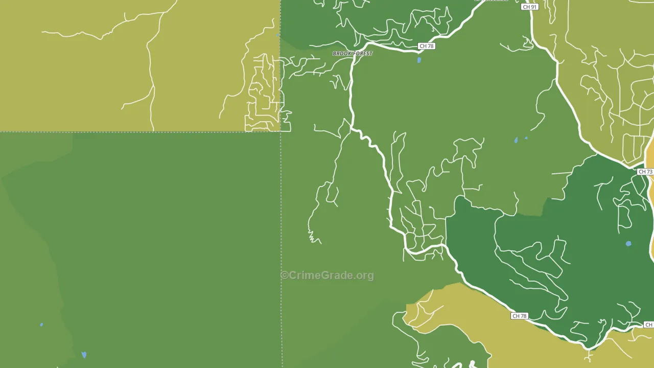 Brook Forest, CO Map of Assault Rates