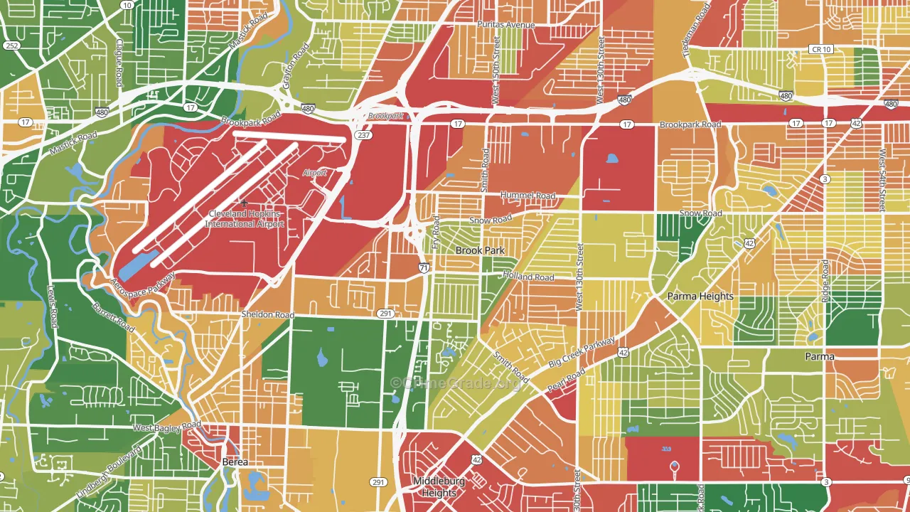 Brook Park, OH Map of Assault Rates
