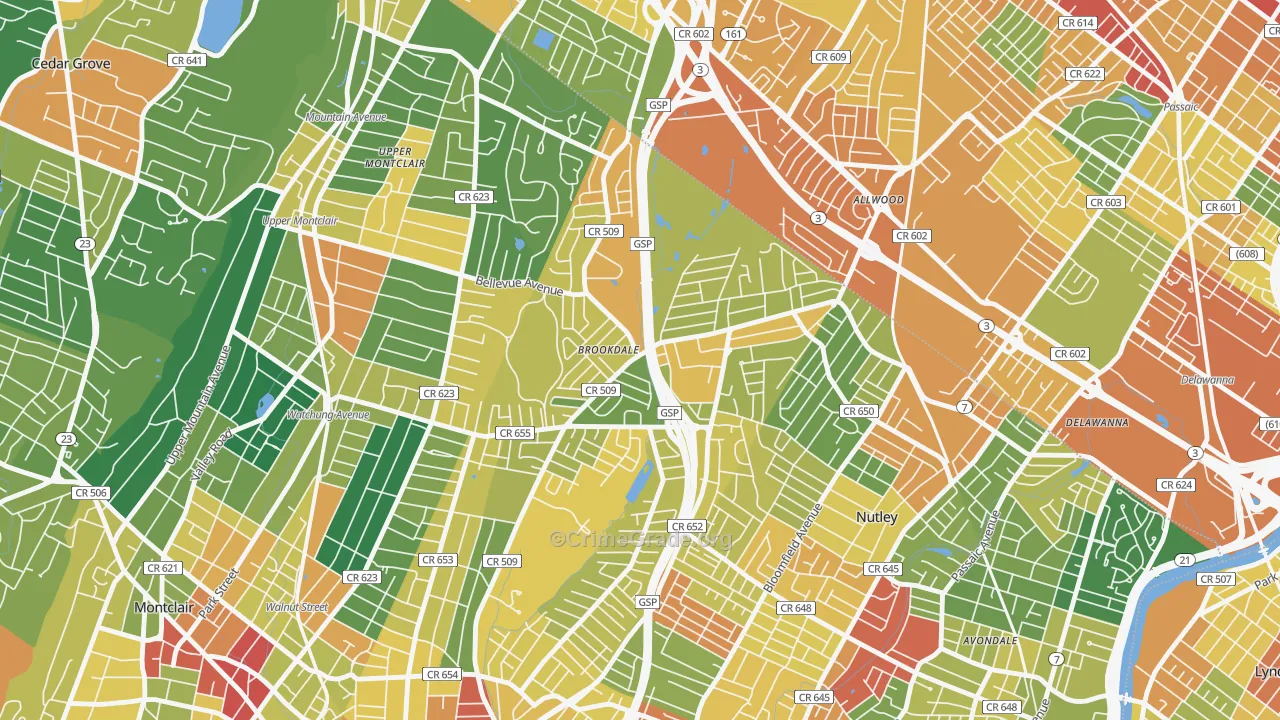 Brookdale, NJ Map of Assault Rates
