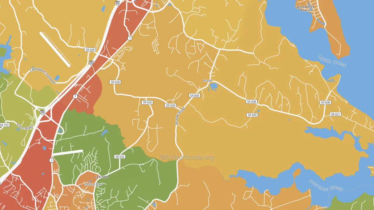 Brooke, VA Map of Assault Rates