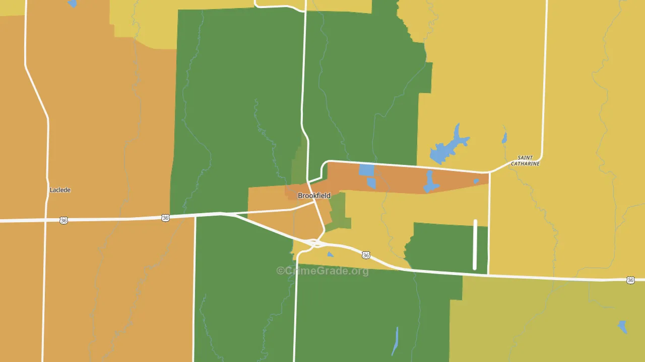 Brookfield, MO Map of Assault Rates