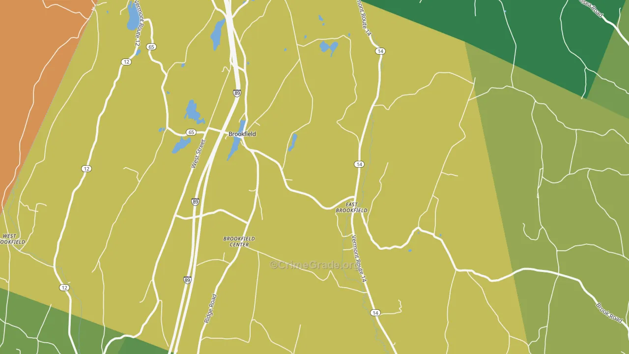 Brookfield, VT Map of Assault Rates