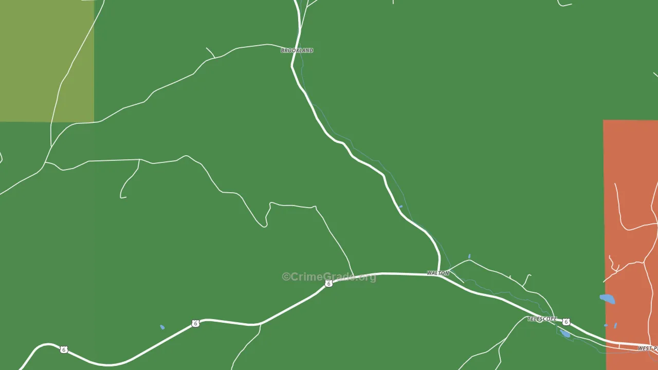 Brookland, PA Map of Assault Rates