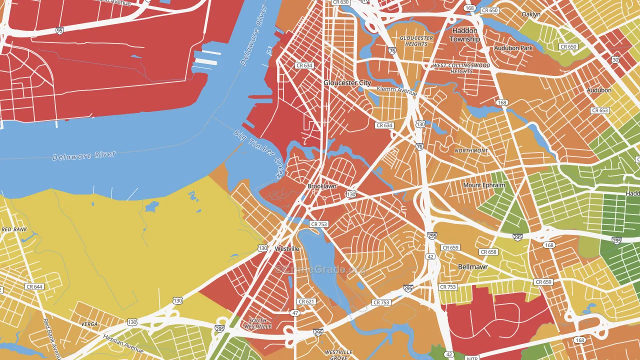 Brooklawn, NJ Map of Assault Rates