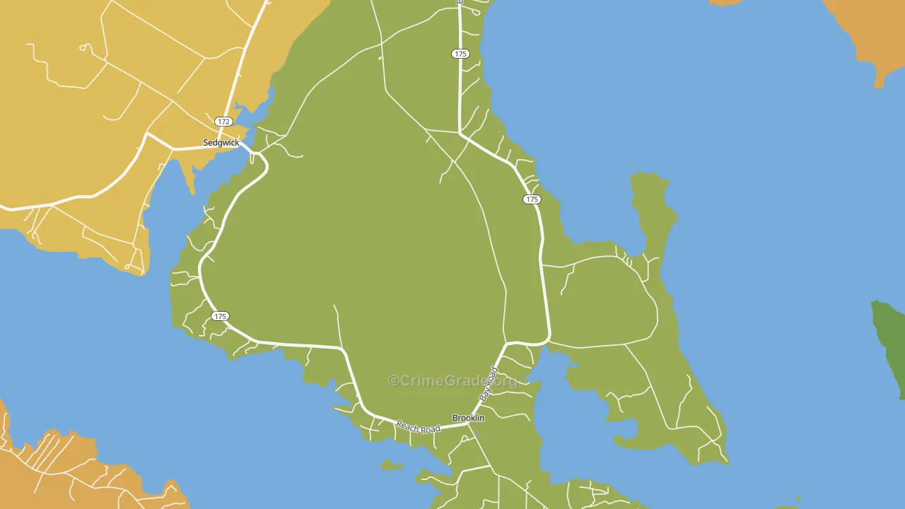 Brooklin, ME Map of Assault Rates