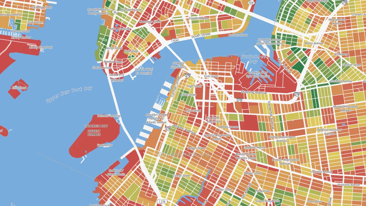 Brooklyn Heights, Brooklyn, NY Map of Assault Rates
