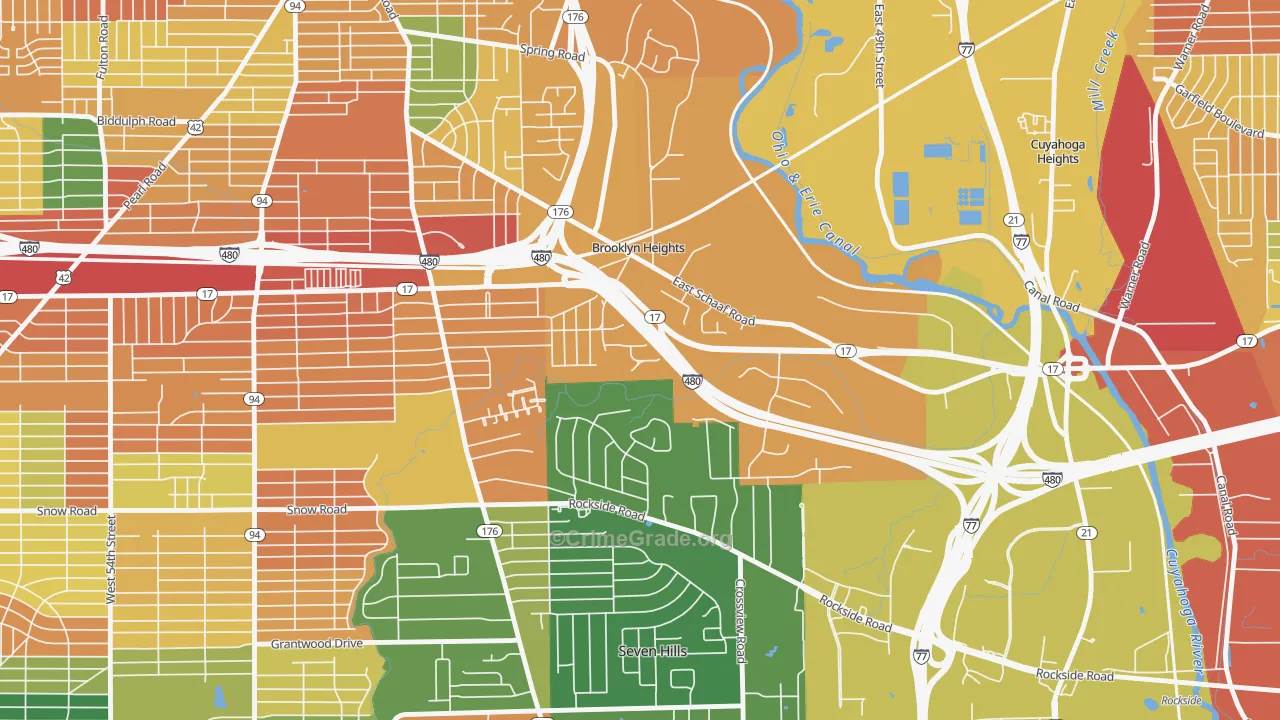 Brooklyn Heights, OH Map of Assault Rates
