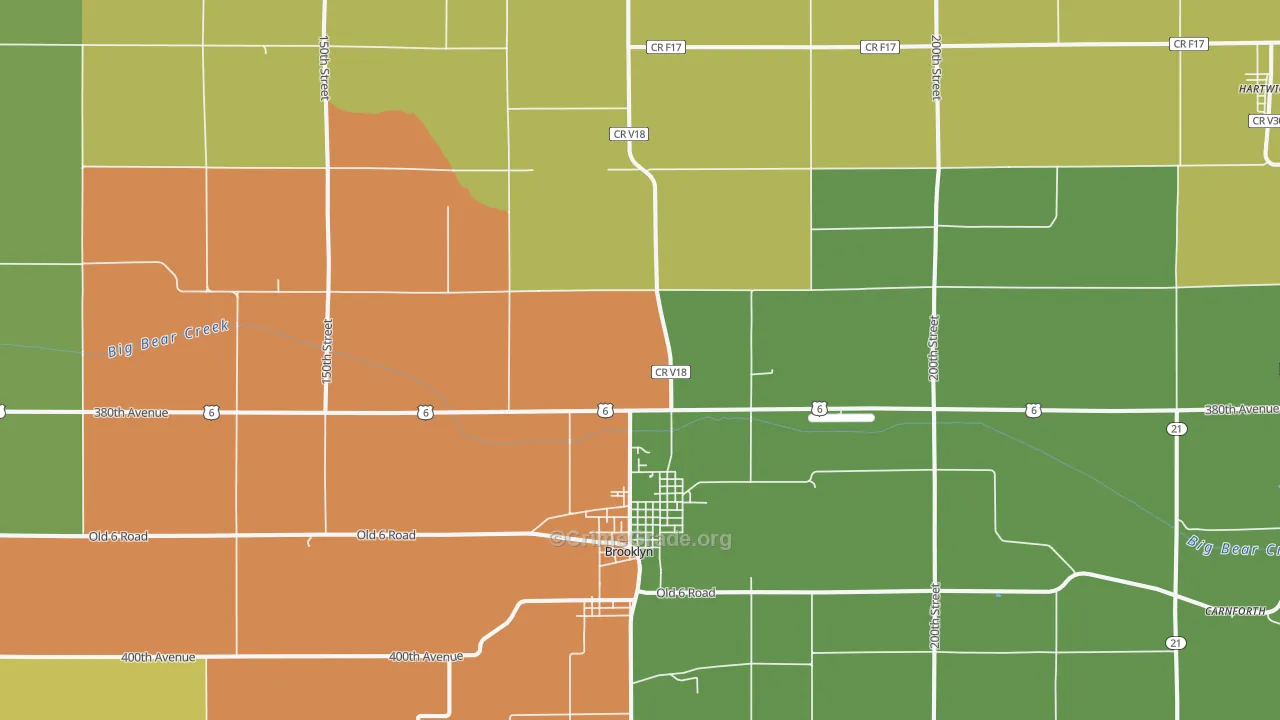 Brooklyn, IA Map of Assault Rates