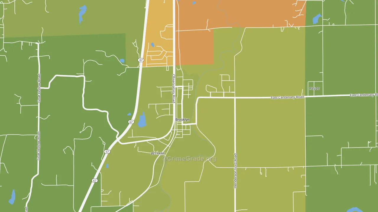 Brooklyn, IN Map of Assault Rates