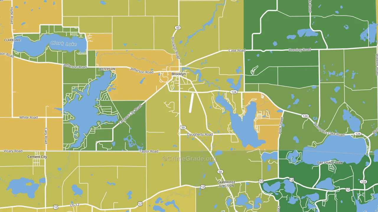 Brooklyn, MI Map of Assault Rates