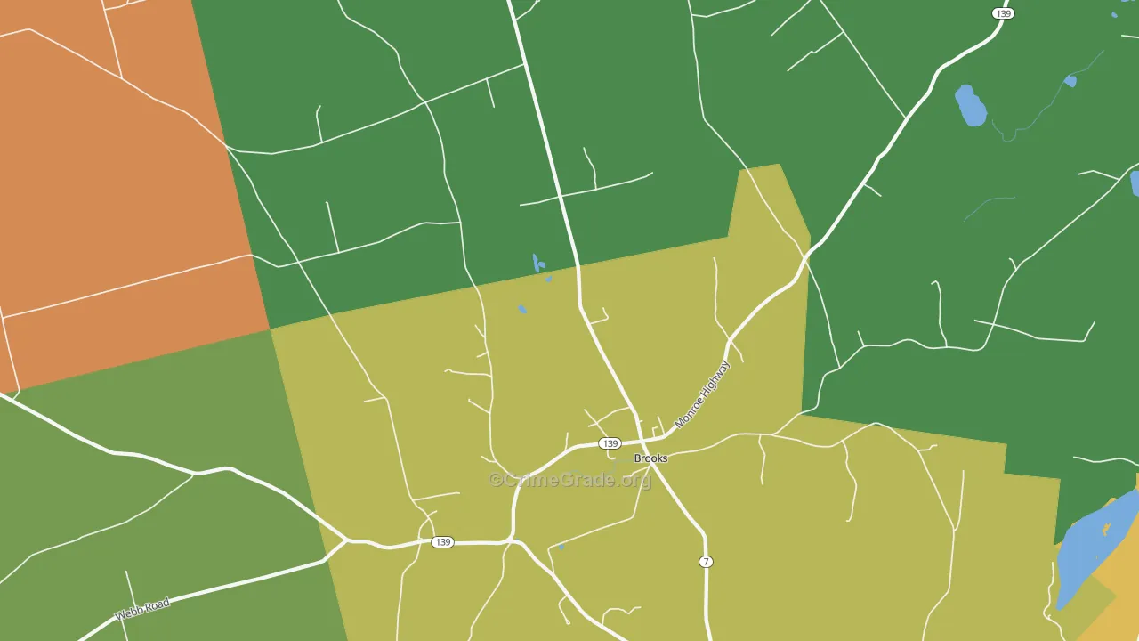 Brooks, ME Map of Assault Rates