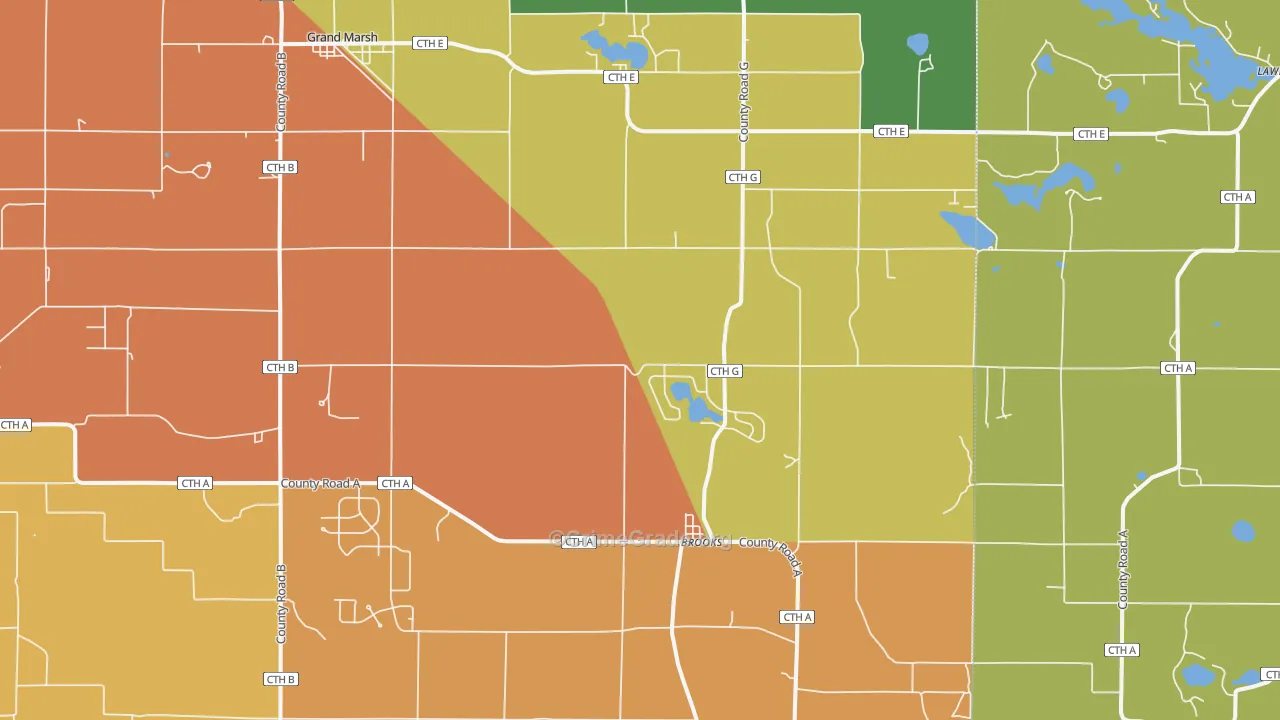 Brooks, WI Map of Assault Rates