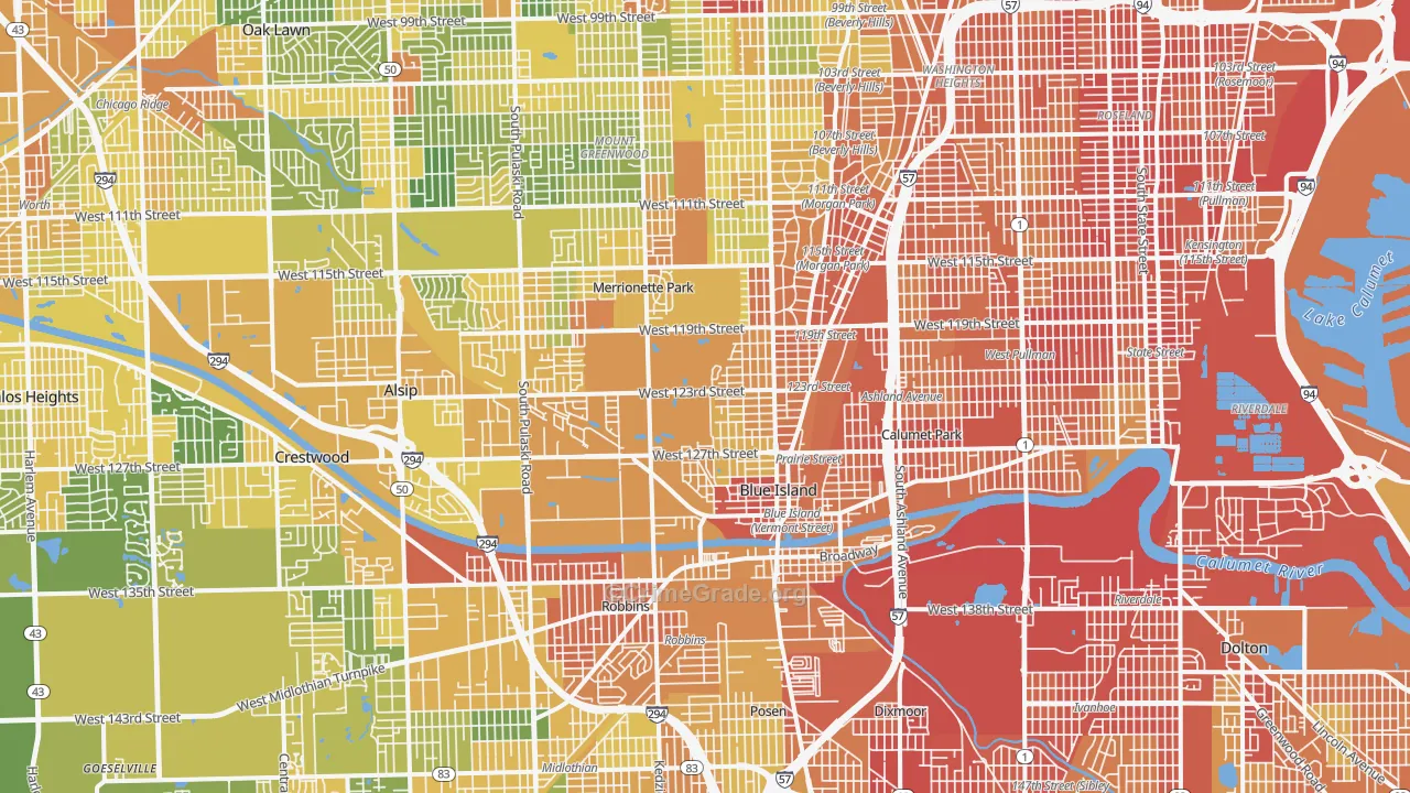 Brookside Glen, Chicago, IL Map of Assault Rates