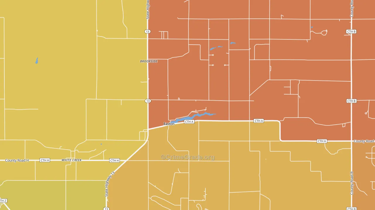 Brookside, WI Map of Assault Rates