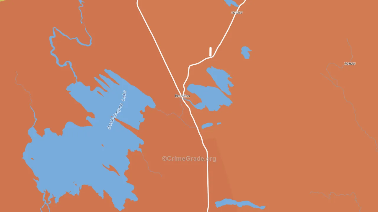 Brookton, ME Map of Assault Rates