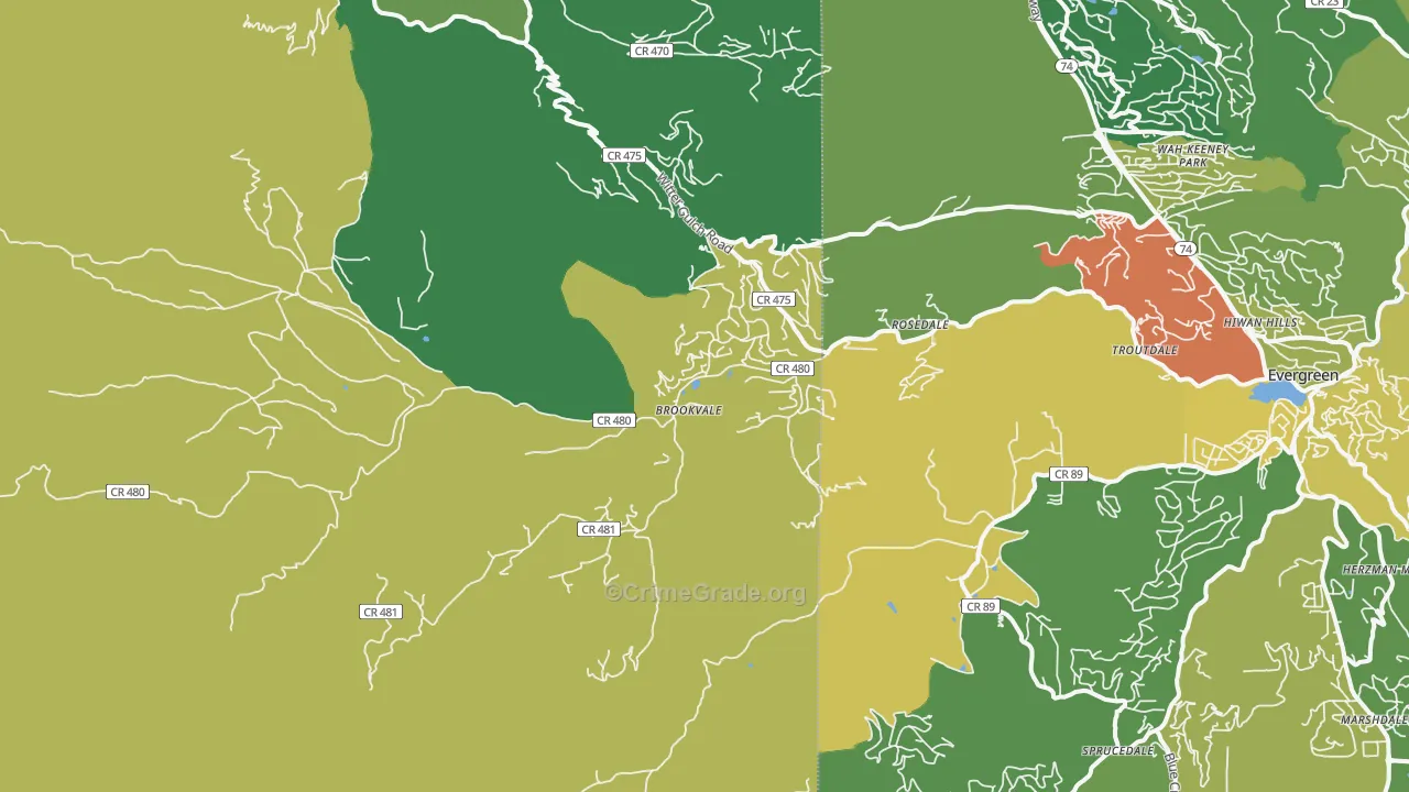 Brookvale, CO Map of Assault Rates