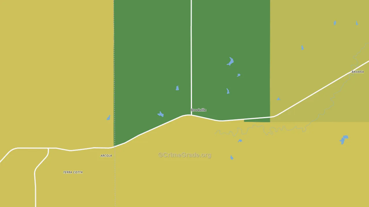 Brookville, KS Map of Assault Rates