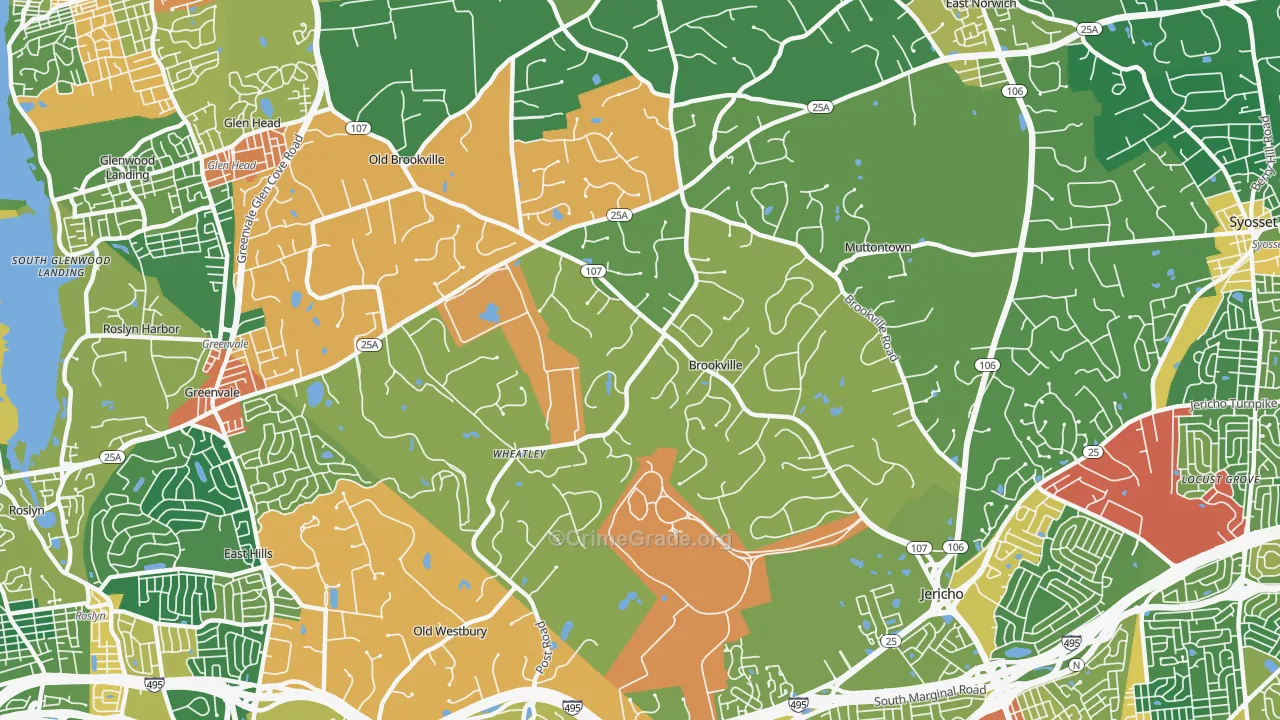 Brookville, NY Map of Assault Rates