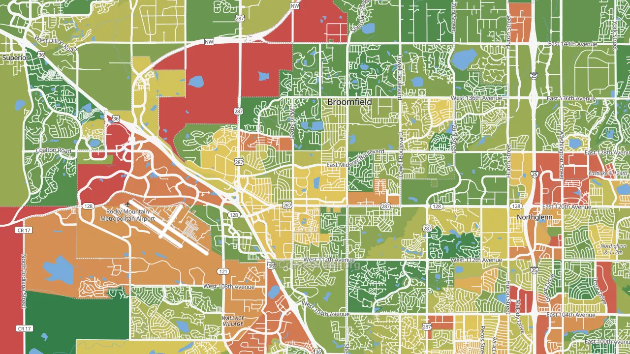 Broomfield, CO Map of Assault Rates