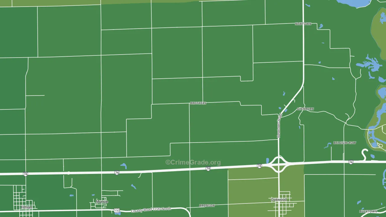 Brothers, IL Map of Assault Rates